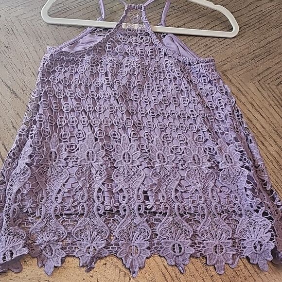 Purple crochet racer back top size S excellent condition - Picture 7 of 9